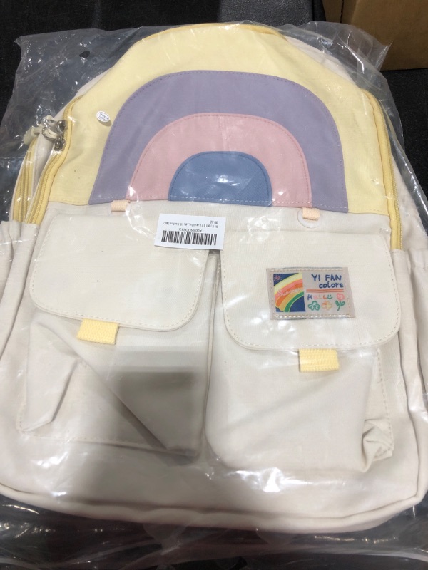 Photo 1 of BOUTIKOME Kawaii Backpack with Cute Pendant Japanese Aesthetic Large Capacity Waterproof Backpack Casual Daypack?White,One Size?