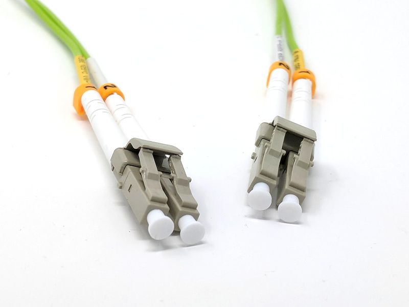 Photo 1 of 100 Meter 100Gb OM5 Multimode Duplex Fiber Optic Cable (50/125) - LC to LC - Lime Green 