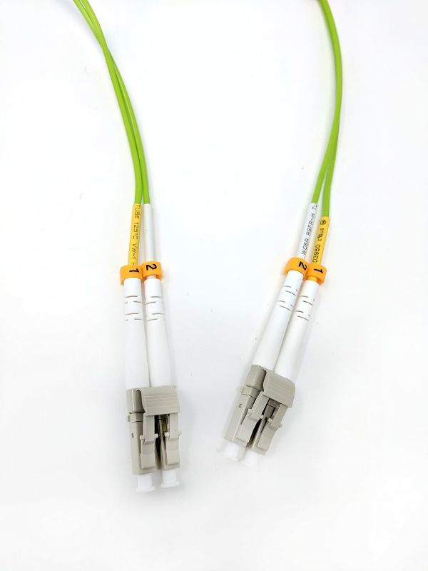 Photo 2 of 100 Meter 100Gb OM5 Multimode Duplex Fiber Optic Cable (50/125) - LC to LC - Lime Green 