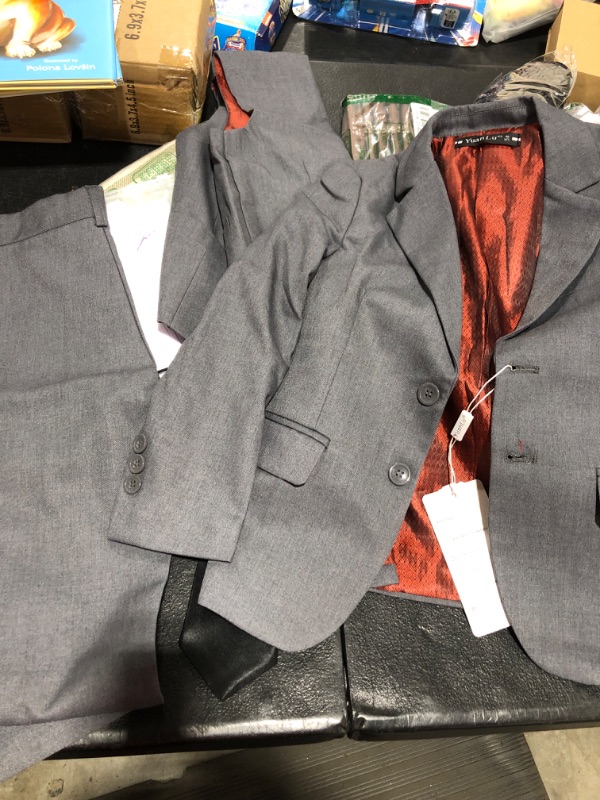 Photo 2 of 5T Boihedy Boys Suits for Kids Formal 5 Piece Dress Suit Set Complete Outfit 5T Gray