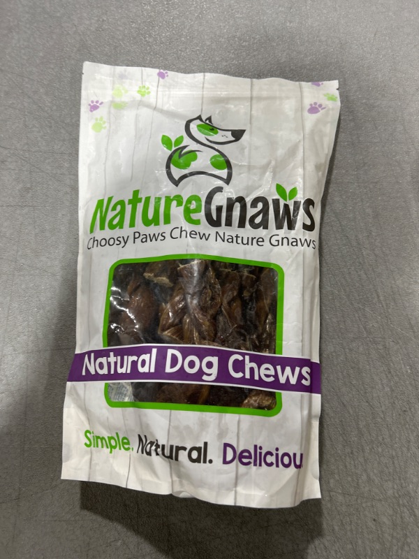 Photo 2 of Nature Gnaws Braided Beef Jerky Chews for Dogs - Premium Natural Beef Gullet Sticks - Simple Single Ingredient Tasty Dog Chew Treats - Rawhide Free 10 Count (Pack of 1)