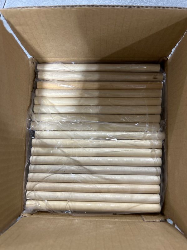 Photo 2 of 100PCS Dowel Rods Wood Sticks Wooden Dowel Rods - 3/8 x 6 Inch Unfinished Bamboo Sticks - for Crafts and DIYers 3/8" x 6" 100