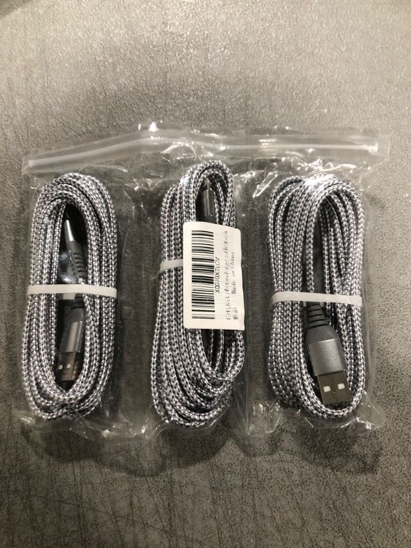 Photo 2 of iPhone Charger 3 Pack 10 ft MFi Certified Lightning Cable Nylon Braided Cable iPhone Charger Fast Charging Cord Compatible with iPhone 14 13 12 11 Pro Max XR XS X 8 7 6 Plus and More Gray White