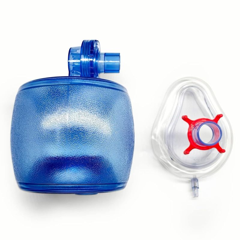 Photo 1 of CPR Training Mask Includes 1 CPR Training Mask, 1 Bag Valve Squeeze Bag, 1 Reservoir Bag
