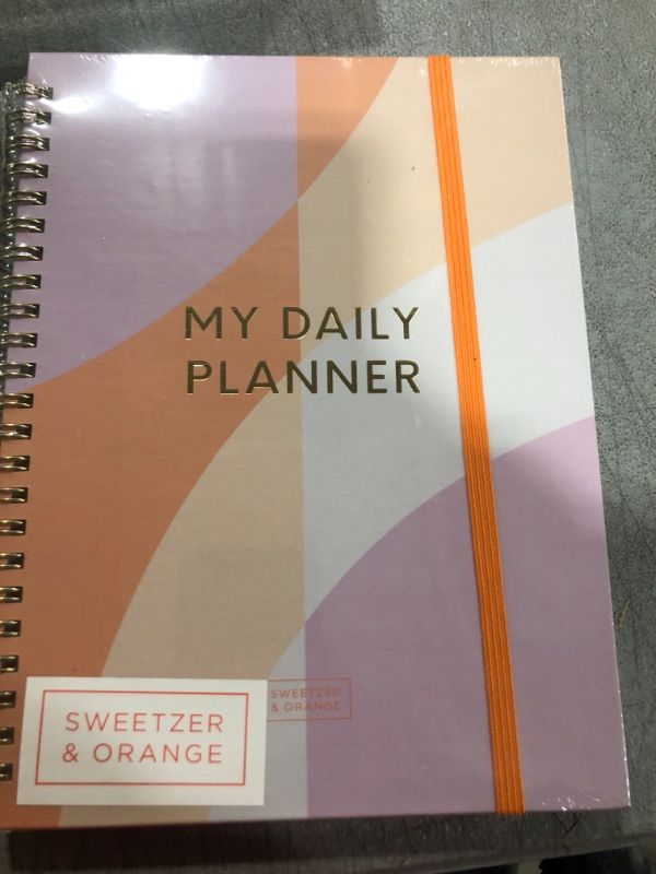 Photo 2 of Sweetzer & Orange Undated Planner with Meal, Habit and Routine Tracker, Daily To Do List-Daily Planner Goal Agenda Abstract Notebook Organizer for 2023, Students, College, Work, ADHD, Fitness, Productivity