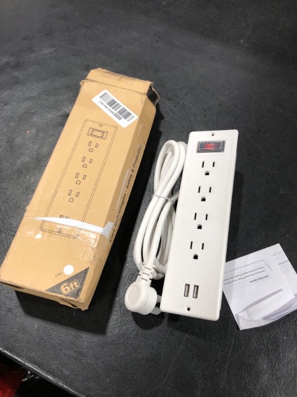 Photo 2 of Conference Recessed Power Strip Waterproof,Furniture Recessed Power Strip with 4 Outlets,2 USB,Table Power Strip Surge Protector,Flush Mount Power Strip Water Resistant,6ft Cable with Flat Plug 4 Outlets White