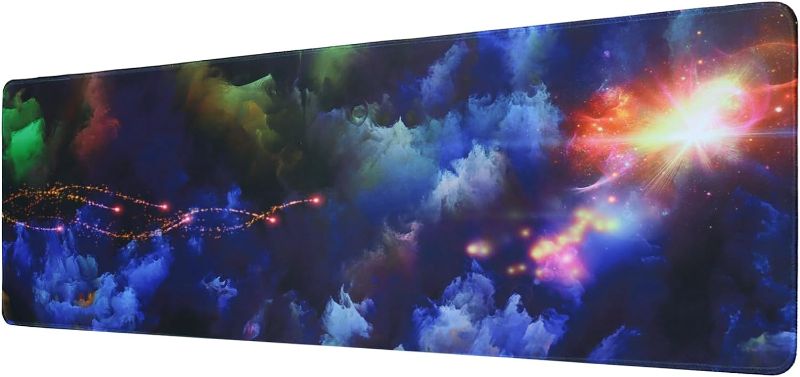 Photo 1 of Gaming Laptop Mouse Pad, Colorful Wave Extended Big Mouse Pad Large, Gaming Mouse Pad Desk Pad, 31.5 x 11.8in Non-Slip Rubber Base Mice Pad for Gaming and Office