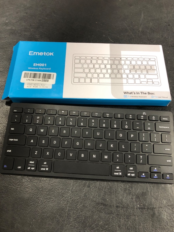 Photo 2 of Emetok Universal Bluetooth Keyboard for iPad, Upgraded BLE Technology Keyboard with Unwavering Connection, 18-Month Battery Life, Automatic Identification for iOS, Windows, Android, macOS, Black