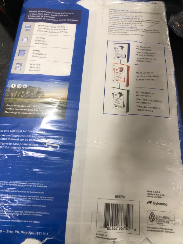 Photo 2 of Hammermill 86750 Great White Recycled Copy Paper, 92 Brightness, 20Lb, 11 X 17, 500 Sheets/Ream