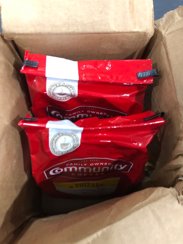 Photo 1 of Community Coffee Coffee & Chicory Ground Coffee, Medium Roast, 32 Ounce (Pack of 2) BREW BY 3/18/2024