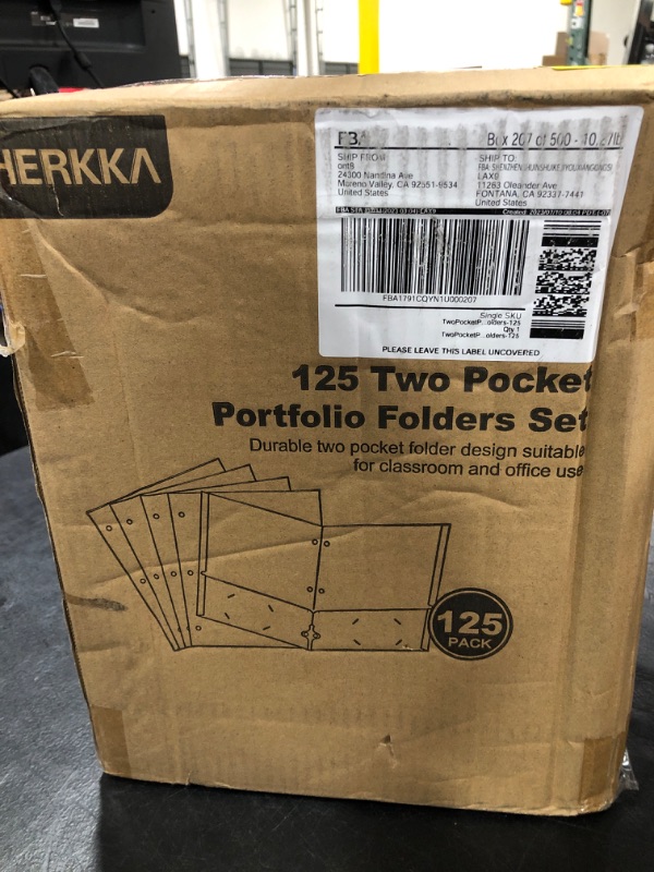 Photo 1 of Two Pocket Portfolio Folders, HERKKA 125 Pack Letter Size 3-Hole Punched Paper Folders with Pockets, 2 Pocket Folders for 3 Ring Binder for School Office Home Bussiness, Assorted Colors 