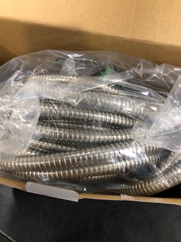 Photo 1 of 100 ft Metal Garden Hose -Heavy Duty 304 Stainless Steel Water Hoses with 2 Sprayer Nozzles &3/4'' Fittings,Flexible, Lightweight,No Kink&Tangle,Puncture Proof pipe for Yard, Outdoors, Rv 
