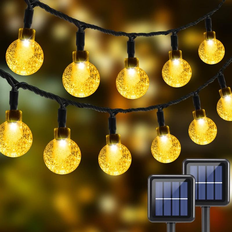 Photo 1 of 240LED String Lights Outdoor Waterproof for Patio Decor, 8Mode Globe Solar Powered , LED Fairy Lights for Tree Balcony Decorations Warm White 2Pack 