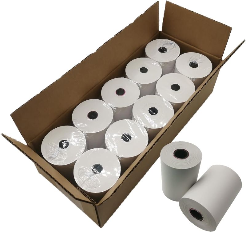 Photo 1 of (10 Rolls) 3 1/8 x 230 Thermal Paper Rolls, BPA Free Thermal Receipt Paper Rolls, 3.125 inch Wide and 230 ft Long Per Thermal Paper Receipt Roll 