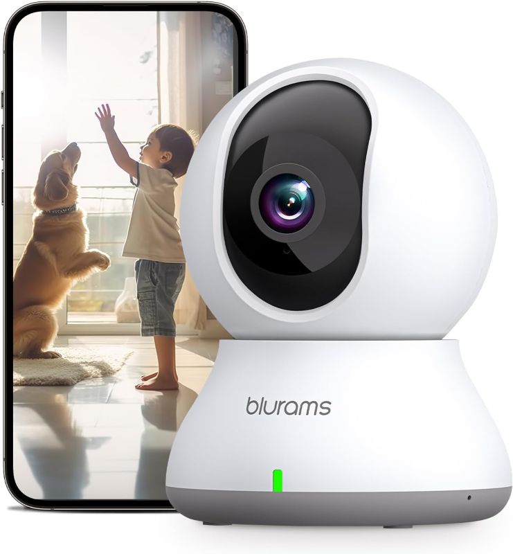 Photo 1 of blurams Security Camera, 2K Indoor Camera 360° Pet Camera for Home Security w/Motion Tracking, Phone App, 2-Way Audio, IR Night Vision, Siren, Works with Alexa & Google Assistant(2.4GHz ONLY)