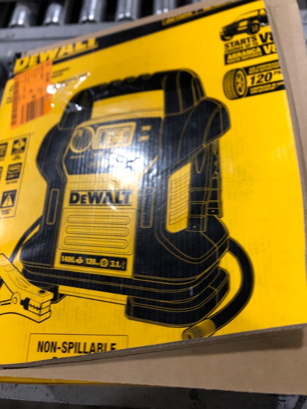 Photo 3 of DEWALT DXAEJ14 Digital Portable Power Station Jump Starter - 1400 Peak Amps with 120 PSI Compressor, AC Charging Cube, USB Port for Electronic Devices
