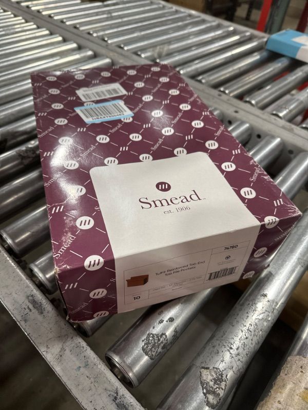 Photo 1 of Smead End Tab TUFF® File Pocket, Reinforced Straight-Cut Tab, 5-1/4" Expansion, Tyvek® Gusset, Extra Wide Legal Size, Redrope, 10 per Box (74790)