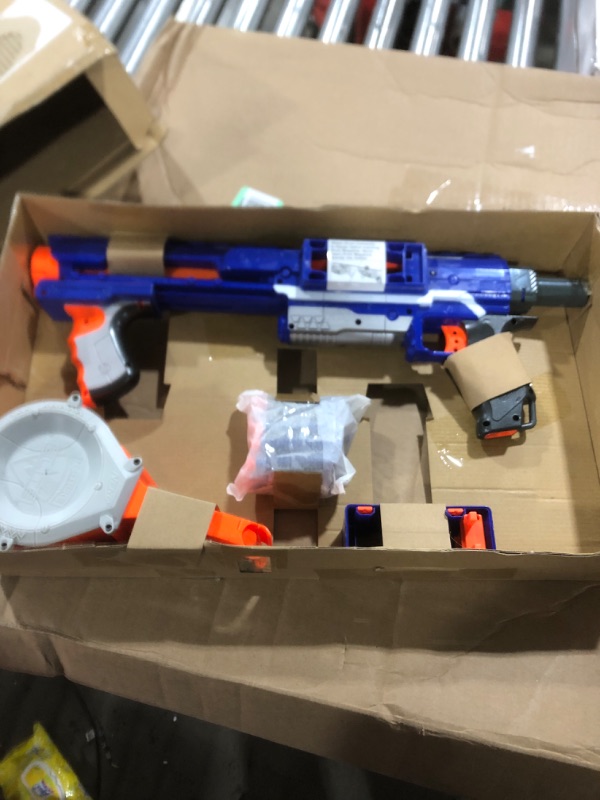 Photo 1 of Nerf Rampage N-Strike Elite Toy Blaster with 25 Dart Drum Slam Fire & 25 Official Elite Foam Darts for Kids, Teens, & Adults (Amazon Exclusive)