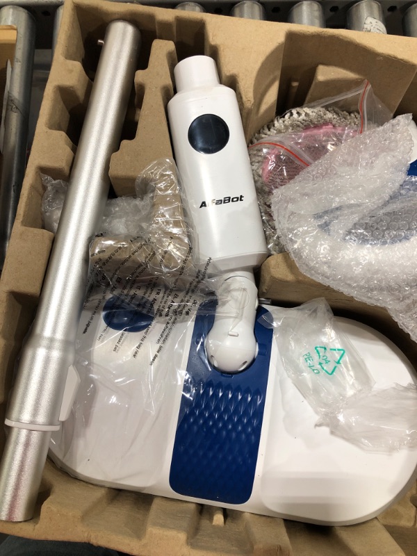 Photo 3 of AlfaBot Electric Mop for Floor Cleaning, Cordless Spin Mop with Water Sprayer and LED Headlight, Super Quite & Rechargeable Floor Scrubber for Hardfloor