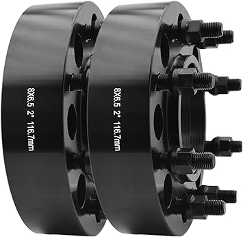 Photo 1 of 2 PC 8x6.5" Black Front Hub Centric Wheel Spacers Adapters Compatible with 99-2010 1500 2500 3500 Diesel & 6.0 Gasoline Engines
