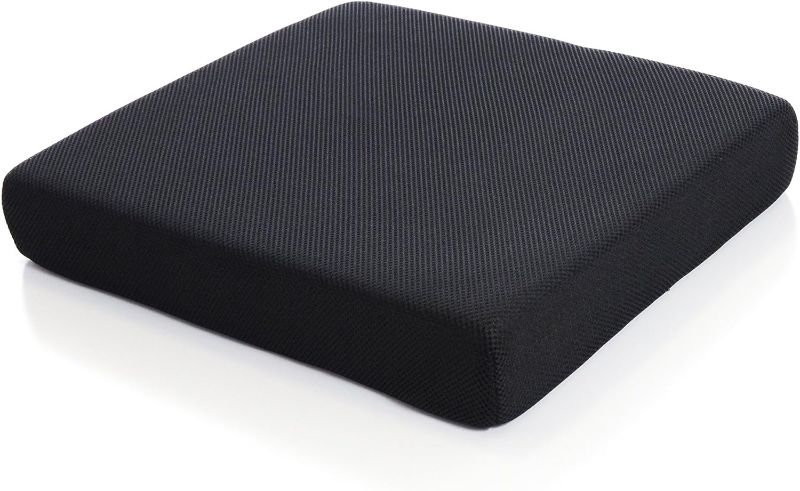 Photo 1 of Memory Foam Seat Cushion Chair Pad 18 x 16 x 3in. with Washable Cover, for Relief and Comfort