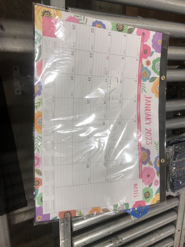 Photo 2 of Large Desk Calendar 2023 - 2023 Desk Calendar, 12 Monthly Large Desk/Wall Calendar 2-in-1, 22" x 17", JAN. 2023 - DEC.2023, Thick Paper with Corner Protectors, Large Ruled Blocks - Colorful Floral