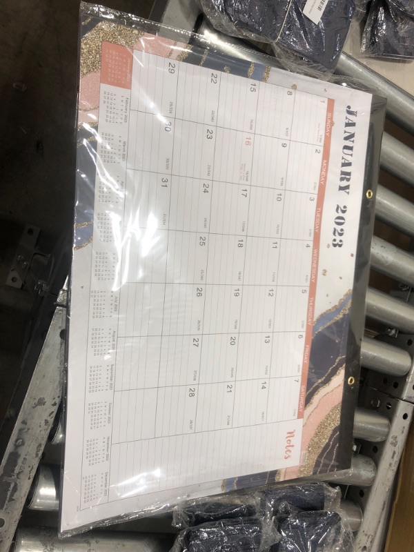 Photo 2 of 2023 Desk Calendar - Large Desk Calendar 2023, Jan. 2023 - Dec. 2023, 22" x 17", 12 Months Planning, Large Ruled Blocks, Tear Off Design, 2 Corner Protectors & 2 Hanging Hooks - Multicolored