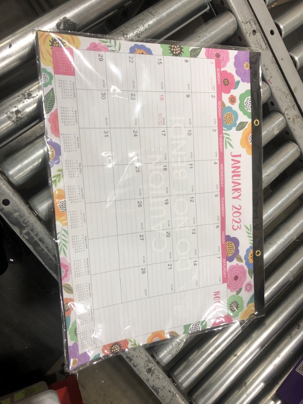 Photo 2 of Large Desk Calendar 2023 - 2023 Desk Calendar, 12 Monthly Large Desk/Wall Calendar 2-in-1, 22" x 17", JAN. 2023 - DEC.2023, Thick Paper with Corner Protectors, Large Ruled Blocks - Colorful Floral