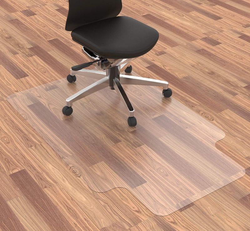 Photo 1 of HOMEK Office Chair Mat for Hardwood Floor, 48”x 30” Desk Chair Mat for Hard Floors, Clear Floor Protector Mat for Office Chair, Easy Glide for Chairs
