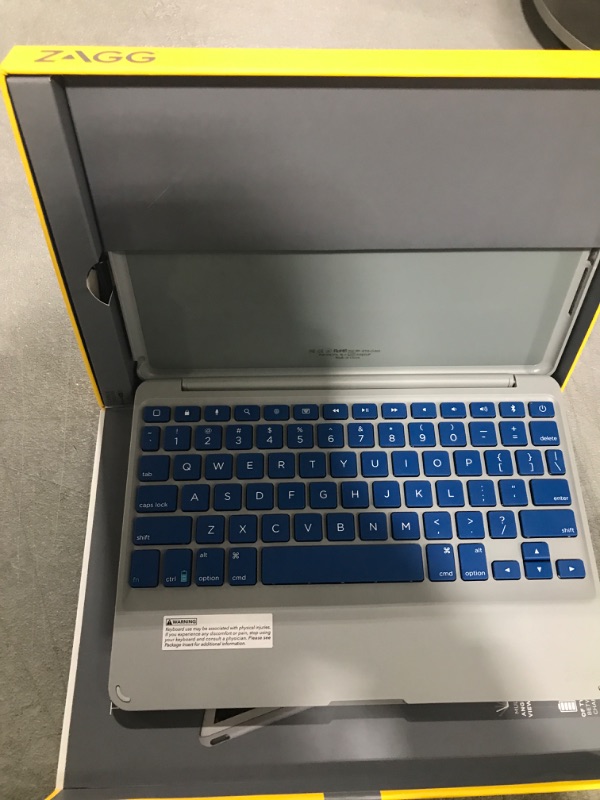 Photo 2 of ZAGG Folio Case, Hinged with Bluetooth Keyboard for iPad Air 2 - Blue Blue iPad Air 2