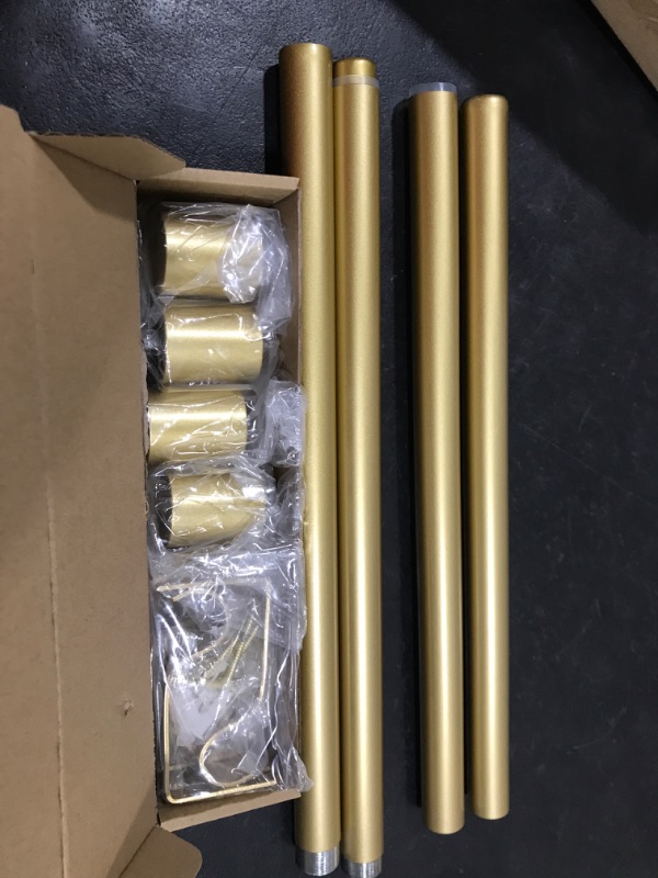 Photo 2 of 2 Pack Gold Curtain Rods for Windows 28 to 48 Inch(2.3-4ft),1” Diameter Heavy Duty Curtain Rods,Modern Adjustable Curtain Rod,Cylindrical End Cap Drapery Rods,Window Curtains Rod 18-45",Brass Gold 18-45"& 2pack Gold