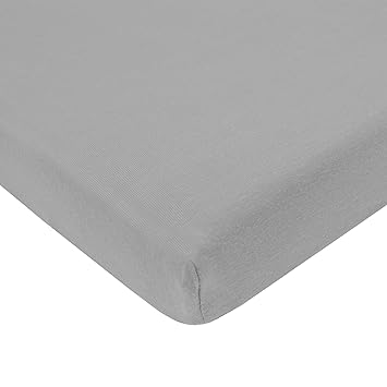 Photo 1 of American Baby Company 100% Natural Cotton Jersey Knit Fitted Portable/Mini-Crib Sheet, Gray, Soft Breathable, For Boys And Girls 