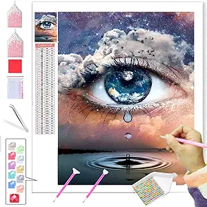 Photo 1 of ANMUXI Diamond Painting Kits for Adults Full Drill Diamond Art 5D Paint with Diamonds DIY Painting Kit The Eyes of Earth A Paint by Number with Gem Art 30x40CM