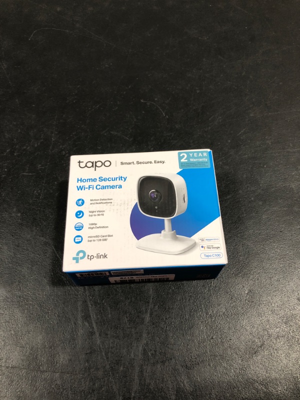 Photo 1 of TP-Link Tapo 1080P Indoor Security Camera for Baby Monitor, Dog Camera w/ Motion Detection, 2-Way Audio Siren, Night Vision, Cloud & SD Card Storage, Works w/ Alexa & Google Home (Tapo C100) 1080P 1-Pack