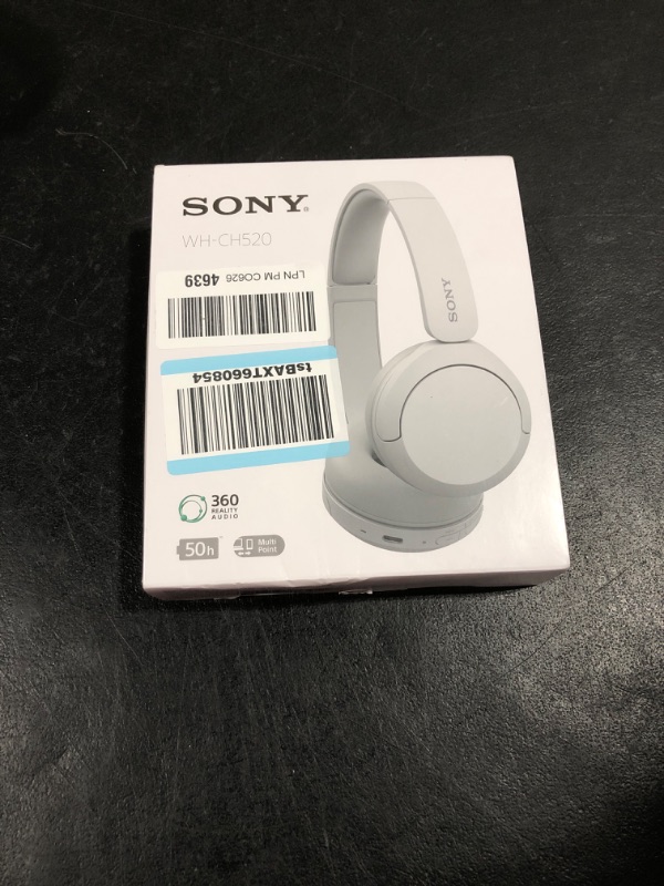 Photo 1 of Sony WH-CH520 Wireless Headphones Bluetooth On-Ear Headset with Microphone, White