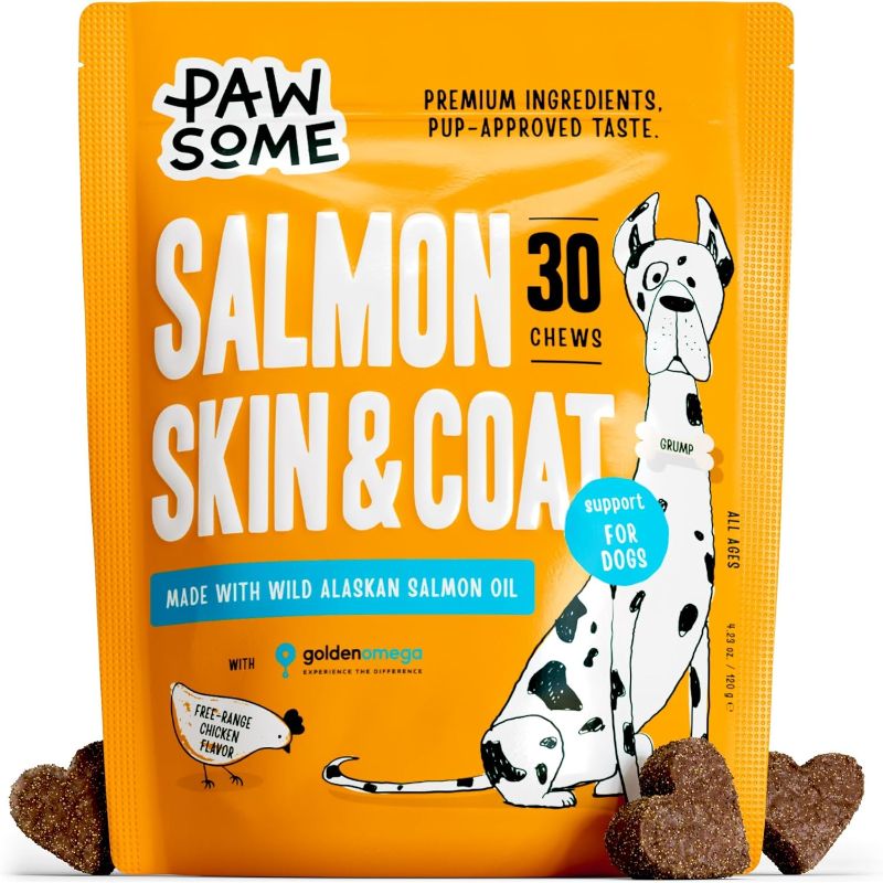 Photo 1 of 2 PACK- Salmon Dog Treats with Omega 3 Fish Oil, Freeze Dried Salmon Treats for Dogs, Yummy Free-range Chicken Flavor - Healthy Dog Treats for Coat & Skin, Joint Health & Immunity, 30 Chews BB 01/2024
