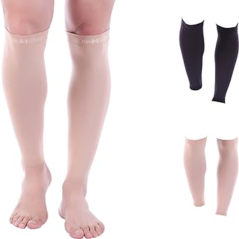 Photo 1 of Doc Miller Petite Calf Compression Sleeve for Short People Men and Women, 20-30mmHg Shin Splint Compression Sleeve Recover Varicose Veins, Torn Calf, Pain Relief 1 Pair Calf Sleeves Beige XXX-Large 