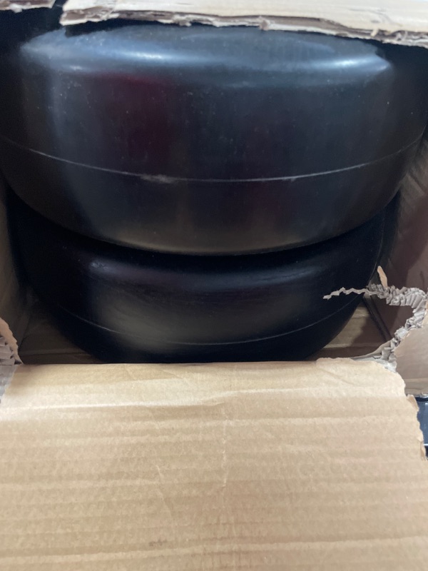 Photo 1 of 2 PCS Upgrade 13x5.00-6" Flat Free Lawn Mower Smooth Tire, Commercial Grade Lawn and Garden Mower Turf Replacement Solid Tire and Wheel with Steel Rim, 3/4" Grease Bushing and 3.25"-5.9" Centered Hub