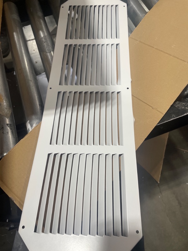 Photo 2 of 24"w X 6"h Steel Return Air Grilles - Sidewall and Ceiling - HVAC Duct Cover - White [Outer Dimensions: 25.75"w X 7.75"h]