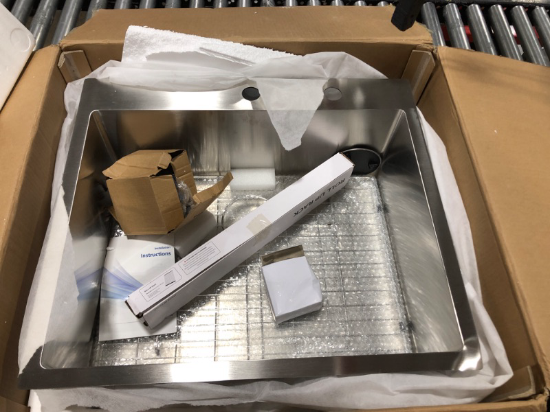 Photo 1 of 25 Inch Drop In Kitchen Sink - Beslend 25”x22”x10” Topmount Stainless Steel 16 Gauge 10 Inch Deep Single Bowl Kitchen Sink Basin 25 Inch Stainless Steel