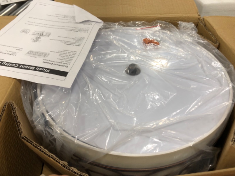 Photo 1 of 3 Light Flush Mount Ceiling Light, 15 Inch Flush Mount Drum Light, Double Shade Ceiling Light with Brushed Nickel Finish, Close to Ceiling Light for Bedroom Hallway Kitchen Foyer (Bulb Include) Flush Mount - Brushed Bronze 15in