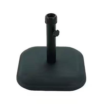 Photo 1 of 26 lbs. Concrete and Resin Patio Umbrella Base in Black
