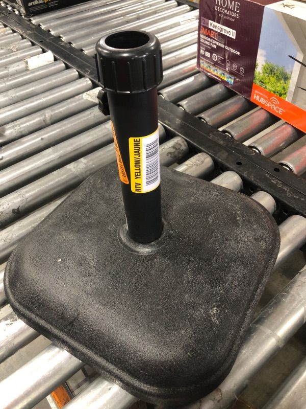 Photo 1 of 26 lbs. Concrete and Resin Patio Umbrella Base in Black
