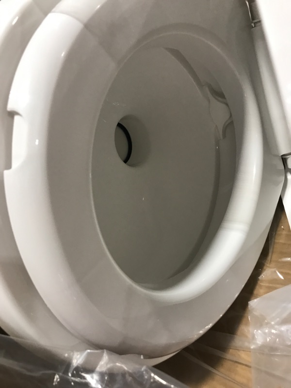 Photo 3 of MuRealy Upgraded RV Toilet - Pedal Flush with Flang T-Type Water Outlets, One Flush 4.5 Gallons Gravity Flush Camper Toilet, with Damping Slow Down Toilet Seat, and Cover for Motorhome, RV