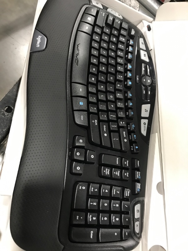 Photo 2 of Logitech K350 Wireless Wave Ergonomic Keyboard with Unifying Wireless Technology - Black