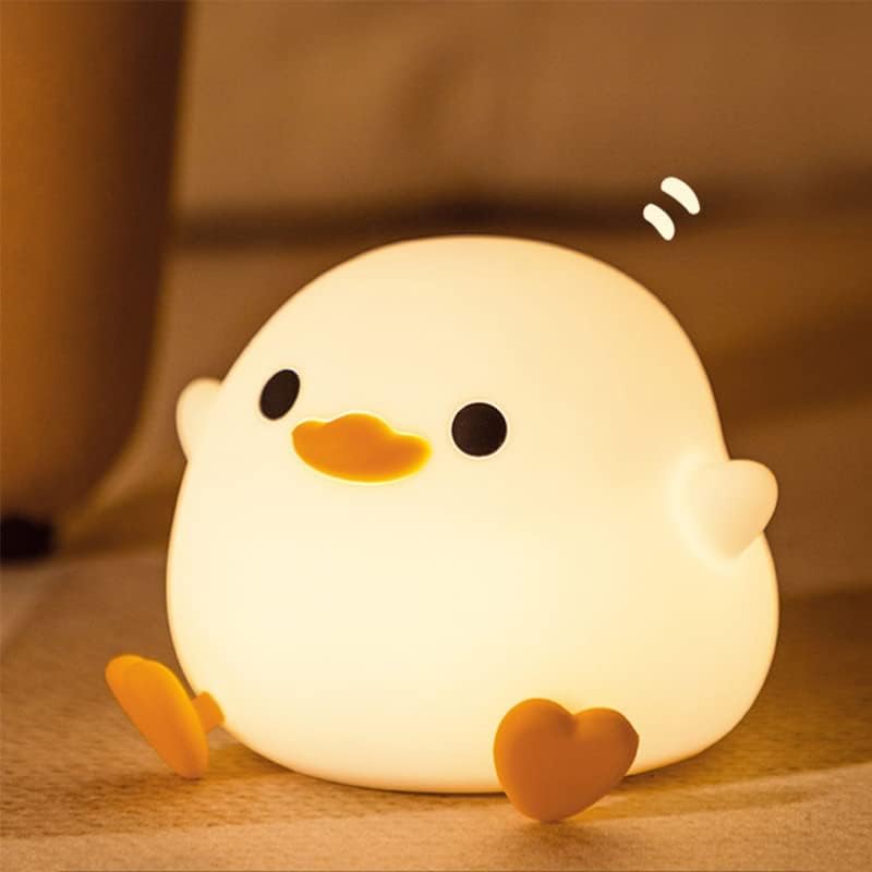 Photo 1 of Crtivetoys Cute Duck Night Light for Kids Animal Silicone Nursery Rechargeable Table Lamp Bedside Lamp with Touch Sensor for Girls and Boys Bedrooms,LED Night Light Kawaii Room Desk Decors