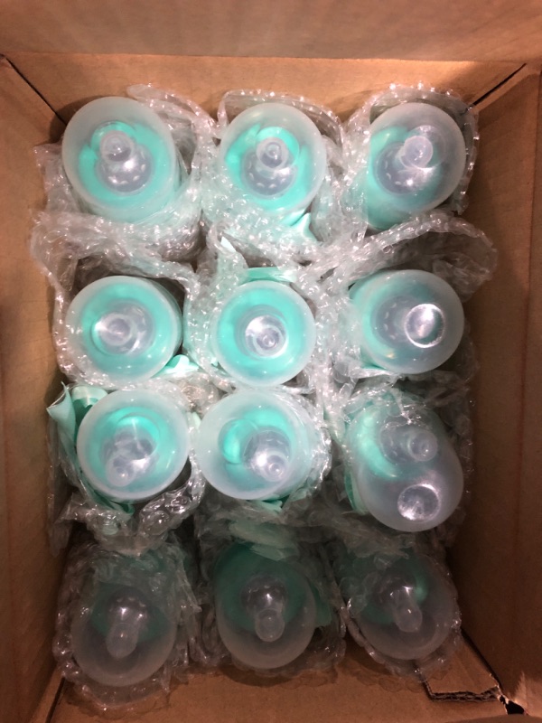 Photo 1 of 12 Pcs 5.5 Inch Baby Shower Clear Bottles Favor Green Candy Baby Bottles Mini Glass Baby Bottles for Baby Shower Favors Party Gift Decoration