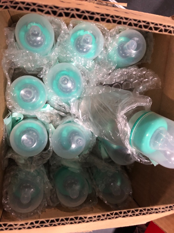 Photo 2 of 12 Pcs 5.5 Inch Baby Shower Clear Bottles Favor Green Candy Baby Bottles Mini Glass Baby Bottles for Baby Shower Favors Party Gift Decoration