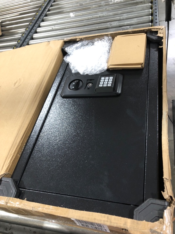 Photo 1 of 25.6" Tall Wall Safes Between the Studs Fireproof, Combination Lock Hidden Safe with Removable Shelf, Heavy Duty Fireproof in Wall Safe with Hidden Bottom Compartment for Documents Money Valuables 25.6" Tall Black Lock