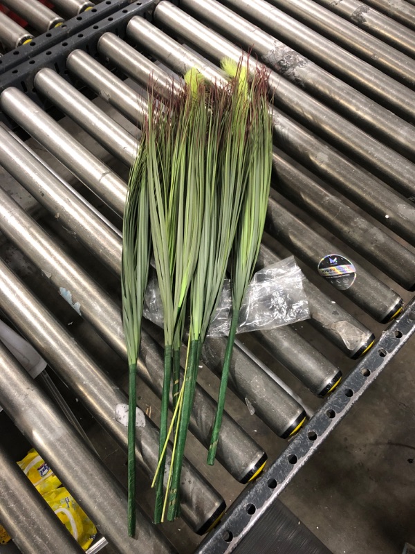 Photo 2 of 27" Fake Onion Grass, Artificial Plants, Tall Plant, Shrub, 6 Bundles, 2 Bonus Reed Grasses, Faux Bush, Green, Room Decor, Greenery for Office, House, Patio, Kitchen, Indoor, Outdoor, Realistic